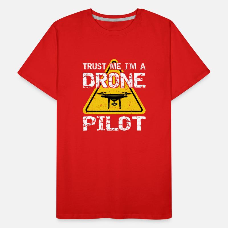 Drone with warning sign Drone flyer Men's Premium Organic T-Shirt