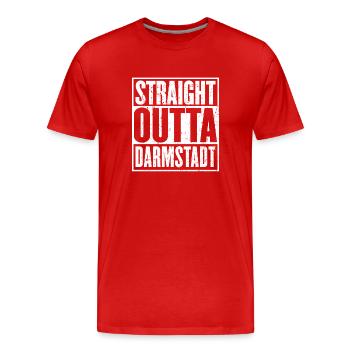 Straight Outta Darmstadt Vintage - T-shirt bio Premium Homme - rouge - Devant - Damien (186cm)