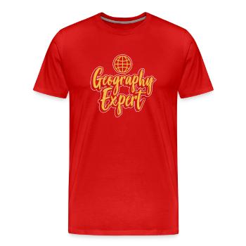Expert en géographie Géographie Étudiant Géographe - T-shirt bio Premium Homme - rouge - Devant - Damien (186cm)