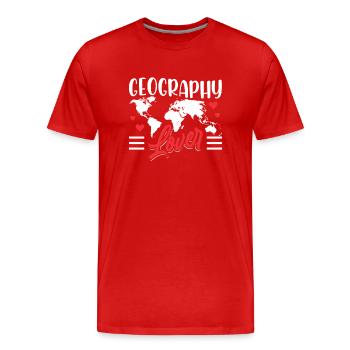 Amoureux de la géographie Étudiant en géographie Étudiant en géographie - T-shirt bio Premium Homme - rouge - Devant - Damien (186cm)