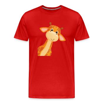 giraffe - Men's Premium Organic T-Shirt - red - Front - Damien (186cm)
