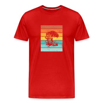 Mushroom Fungal Lover Retro Fungi Forest Gift idea - Men's Premium Organic T-Shirt - red - Front - Damien (186cm)