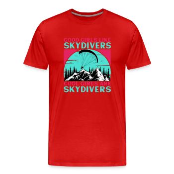 Good Girls Like Skydivers Cool Girls Are Skydivers - Männer Premium Bio T-Shirt - Rot - Vorne - Damien (186cm)
