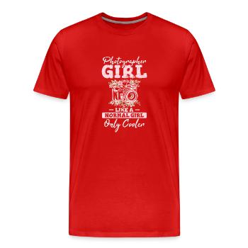 Photographer Girl Funny Photography Lover Funny Ca - Männer Premium Bio T-Shirt - Rot - Vorne - Damien (186cm)