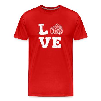LOVE Photography Lover Girls Photographer Womens C - Männer Premium Bio T-Shirt - Rot - Vorne - Damien (186cm)