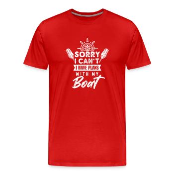 Malheureusement, je ne peux pas avoir de plans avec mon bateau - T-shirt bio Premium Homme - rouge - Devant - Damien (186cm)