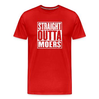 Straight Outta Moers Jahrgang - Männer Premium Bio T-Shirt - Rot - Vorne - Damien (186cm)