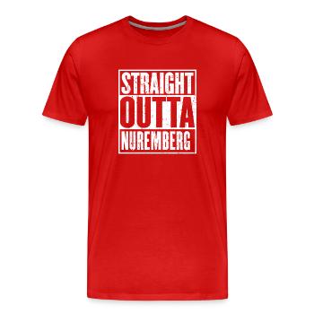 Straight Outta Nuremberg Vintage - Men's Premium Organic T-Shirt - red - Front - Damien (186cm)
