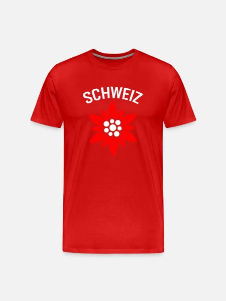 Schweizer Enzian - Männer Premium Bio T-Shirt - Rot