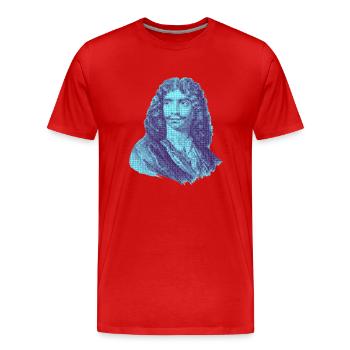 Jean-Baptiste Poquelin, dit Molière - Mon Théâtre - T-shirt bio Premium Homme - rouge - Devant - Damien (186cm)