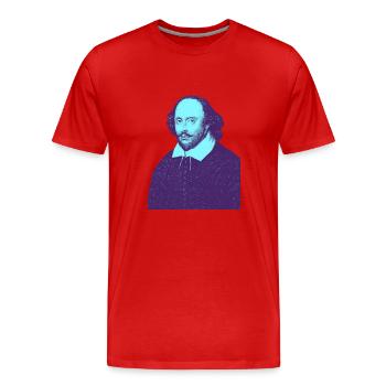 William Shakespeare - Mein Theater - Männer Premium Bio T-Shirt - Rot - Vorne - Damien (186cm)