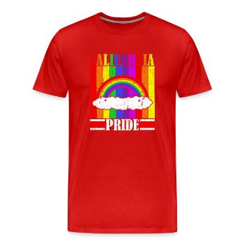 Californie Fiers USA Amérique Lgbtq californienne - T-shirt bio Premium Homme - rouge - Devant - Damien (186cm)