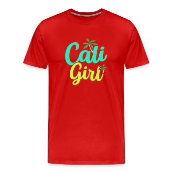 Cali Girl États-Unis État d’Amérique Californie californienne - T-shirt bio Premium Homme - rouge - Devant - Damien (186cm)