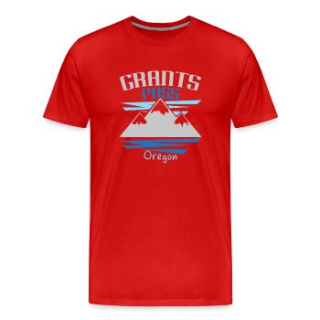 Grants Pass Oregon États-Unis État d’Amérique Oregonian - T-shirt bio Premium Homme - rouge - Devant - Damien (186cm)