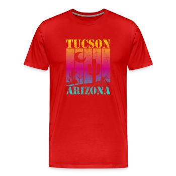 Tucson Arizona - Men's Premium Organic T-Shirt - red - Front - Damien (186cm)