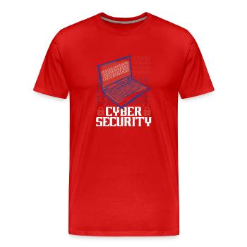Cyber Sicherheit Hack IT Sicherheit Cybersecurity - Männer Premium Bio T-Shirt - Rot - Vorne - Damien (186cm)