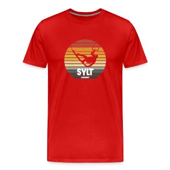 Sylt Kitesurf Conception de sports nautiques - T-shirt bio Premium Homme - rouge - Devant - Damien (186cm)