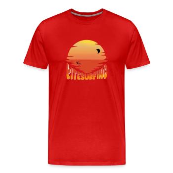 Kitesurfing at sunset Water sports - Men's Premium Organic T-Shirt - red - Front - Damien (186cm)