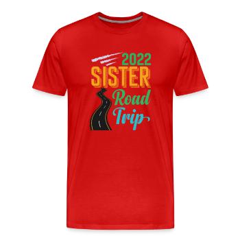 2022 Sister Road Trip Vacation Girls Retro Vintage - Men's Premium Organic T-Shirt - red - Front - Damien (186cm)