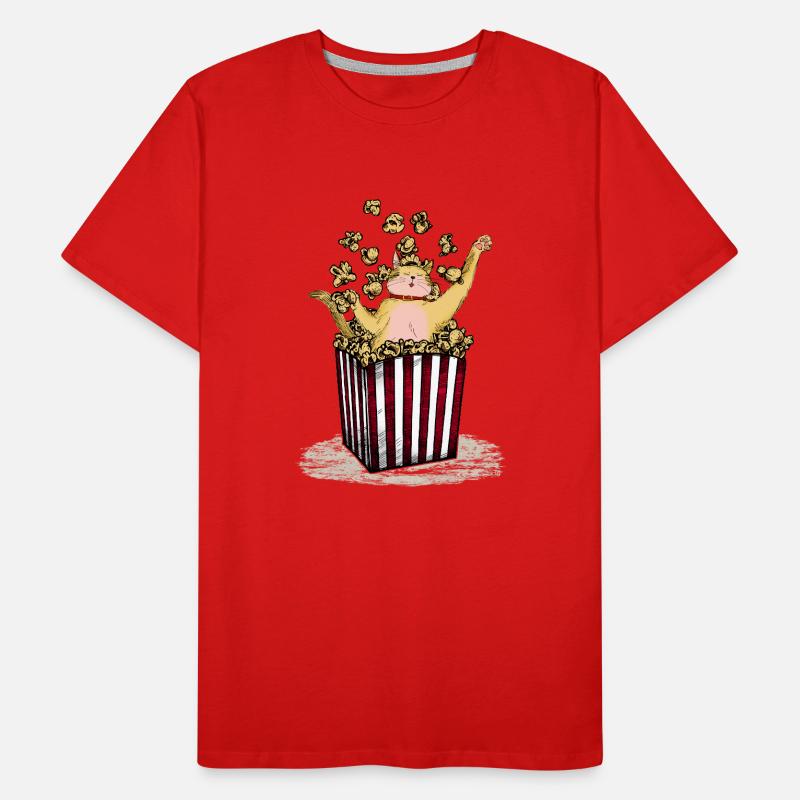 Chat baigne dans pop-corn chat fun design mastic pour enfants T-shirt bio Premium Homme