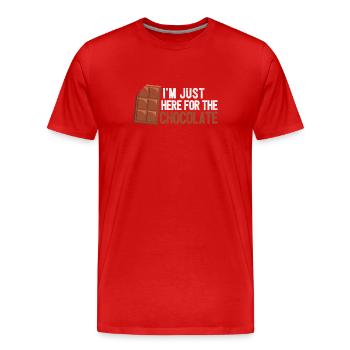 Drôle Halloween Creepy Spooky Je suis juste - T-shirt bio Premium Homme - rouge - Devant - Damien (186cm)