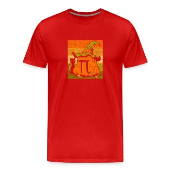Kürbiskuchen Lustig Halloween Pi Tag Wortspiel - Männer Premium Bio T-Shirt - Rot - Vorne - Damien (186cm)