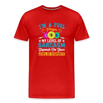 Billard Piscine Billard Billard Boule Billard Billard Cuisine 8Ball - T-shirt bio Premium Homme - rouge - Devant - Damien (186cm)