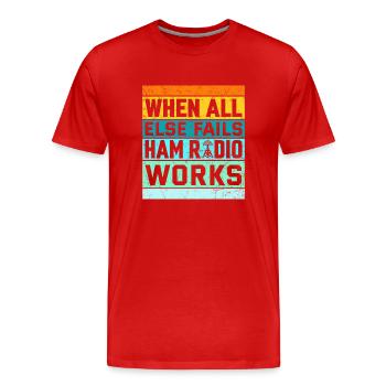 Funk Amateur Funker Funken Radio Hobby Geschenk - Männer Premium Bio T-Shirt - Rot - Vorne - Damien (186cm)