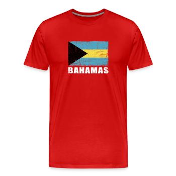 Bahamas Flag Grunge Bahamas Flag - T-shirt bio Premium Homme - rouge - Devant - Damien (186cm)