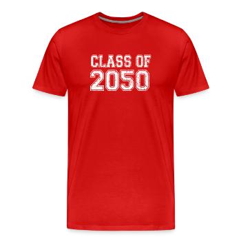 Klasse von 2050 Graduation Vintage - Männer Premium Bio T-Shirt - Rot - Vorne - Damien (186cm)