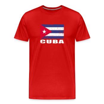 Kuba Flagge Grunge Kuba Fahne - Männer Premium Bio T-Shirt - Rot - Vorne - Damien (186cm)
