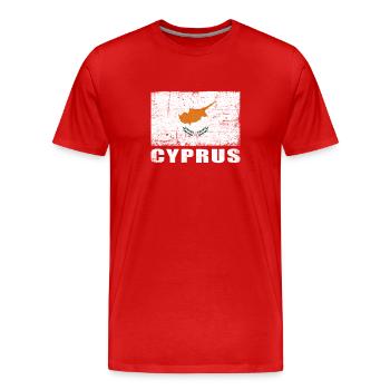 Drapeau de Chypre Grunge Drapeau de Chypre - T-shirt bio Premium Homme - rouge - Devant - Damien (186cm)