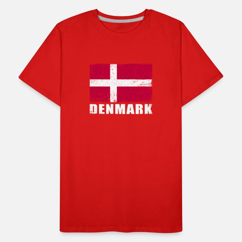 Drapeau du Danemark Grunge Drapeau du Danemark T-shirt bio Premium Homme