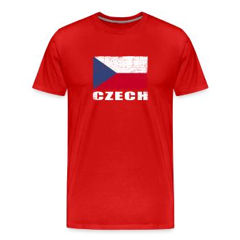 Tschechien Flagge Grunge Tschechien Fahne - Männer Premium Bio T-Shirt - Rot - Vorne - Damien (186cm)
