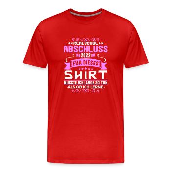 Realschule bestanden Realschulabschluss 2022 - Männer Premium Bio T-Shirt - Rot - Vorne - Damien (186cm)