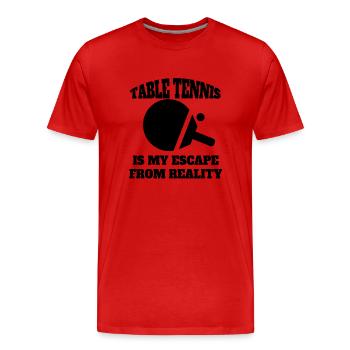 Joueurs de tennis de table Battes de tennis de table Tennis de table - T-shirt bio Premium Homme - rouge - Devant - Damien (186cm)