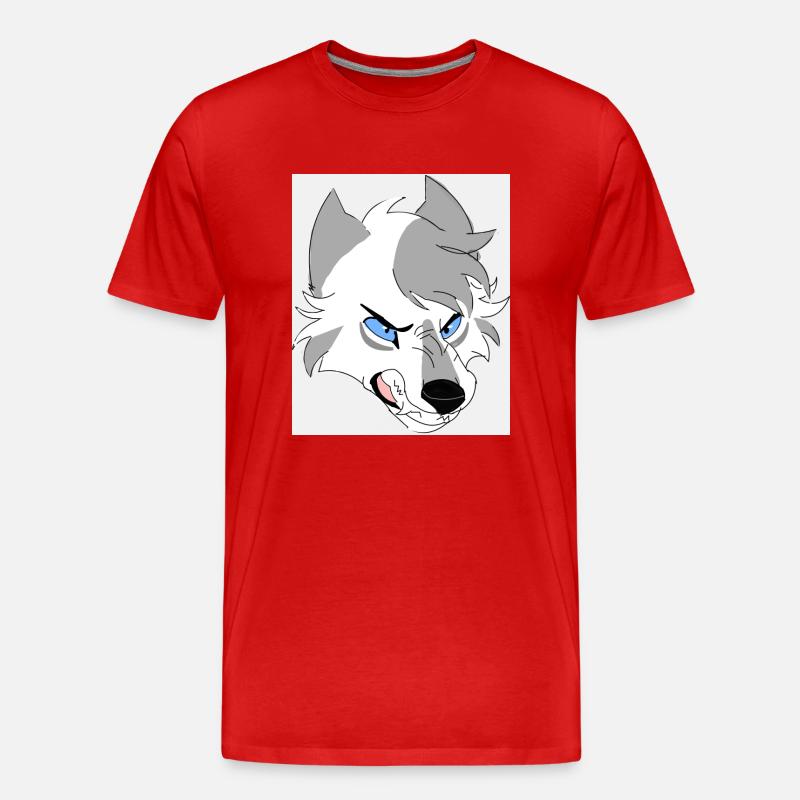 Aggressiver Wolf - Männer Premium Bio T-Shirt - Rot