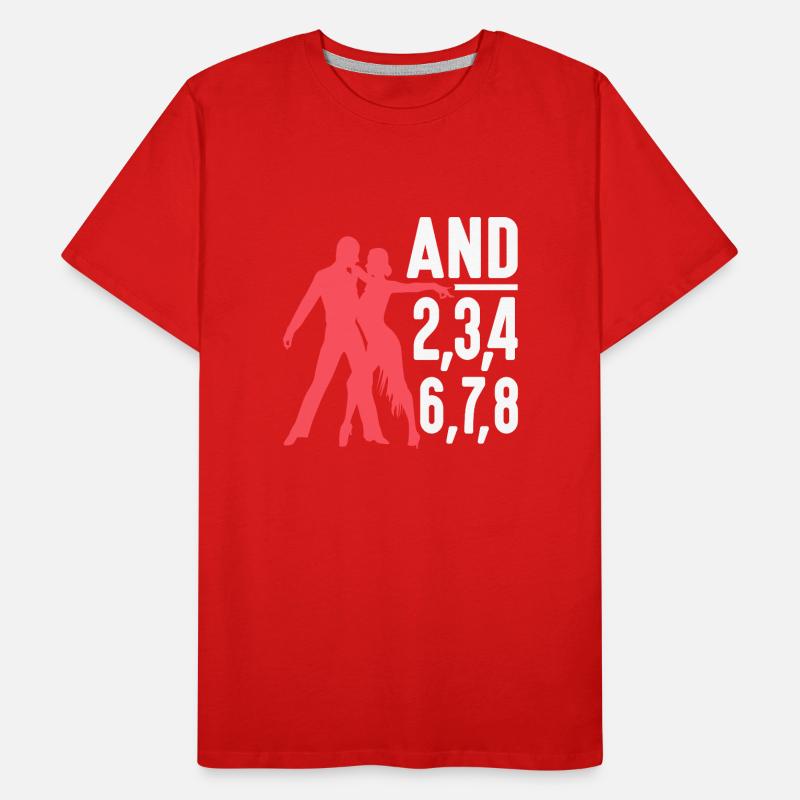 Danseur de salsa Lain Dancing et 2,3,4 6,7,8 Salsa T-shirt bio Premium Homme