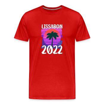 Lissabon 2022 - Männer Premium Bio T-Shirt - Rot - Vorne - Damien (186cm)