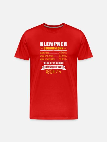 Klempner - Männer Premium Bio T-Shirt - Rot