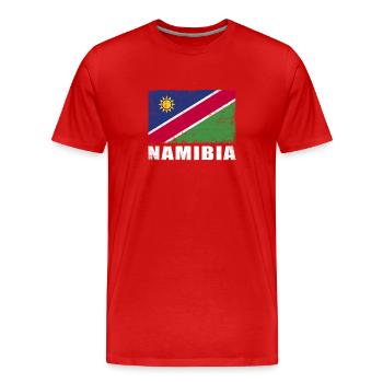 Namibie Drapeau Grunge Namibie Drapeau - T-shirt bio Premium Homme - rouge - Devant - Damien (186cm)