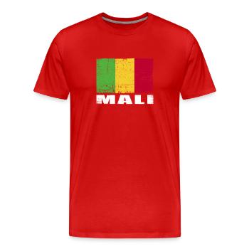 Drapeau du Mali Grunge Drapeau du Mali - T-shirt bio Premium Homme - rouge - Devant - Damien (186cm)