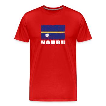 Nauru Flagge Grunge Nauru Fahne - Männer Premium Bio T-Shirt - Rot - Vorne - Damien (186cm)