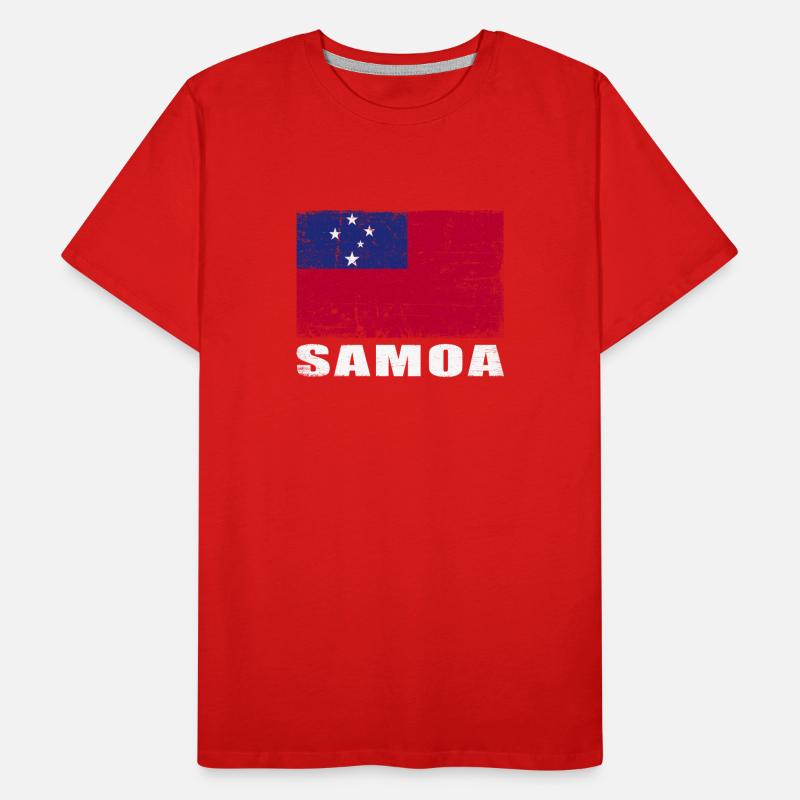 Drapeau samoa Grunge Drapeau samoa T-shirt bio Premium Homme