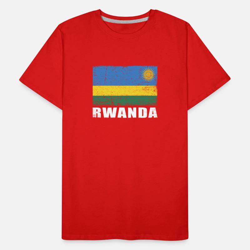 Drapeau du Rwanda Grunge Drapeau du Rwanda T-shirt bio Premium Homme