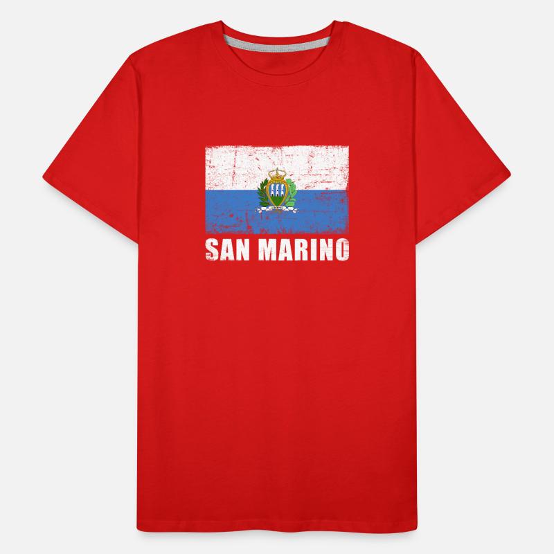 Drapeau de Saint-Marin Grunge Drapeau de Saint-Marin T-shirt bio Premium Homme