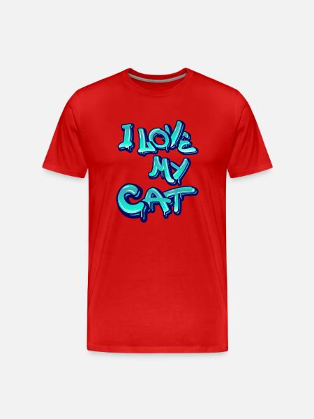 J’aime mon chat - T-shirt bio Premium Homme - rouge