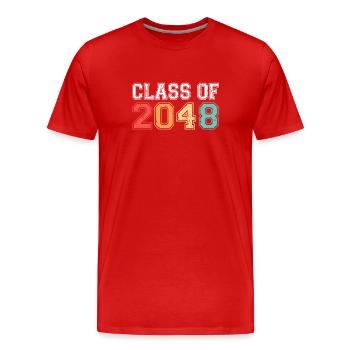 Class Of 2048 Graduation Retro Vintage - Men's Premium Organic T-Shirt - red - Front - Damien (186cm)