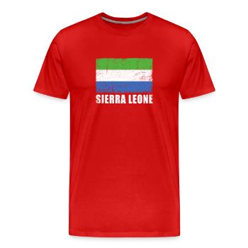 Sierra Leone Flagge Grunge Sierra Leone Fahne - Männer Premium Bio T-Shirt - Rot - Vorne - Damien (186cm)