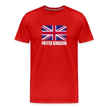Drapeau du Royaume-Uni Grunge Royaume-Uni - T-shirt bio Premium Homme - rouge - Devant - Damien (186cm)